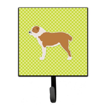 Carolines Treasures Central Asian Shepherd Dog Checkerboard Green Leash or Key Holder BB3828SH4